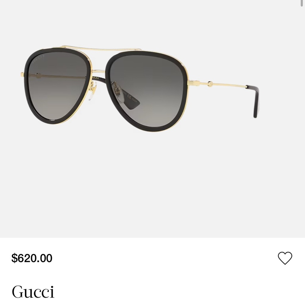 Gucci Gold and Black Aviator Shades